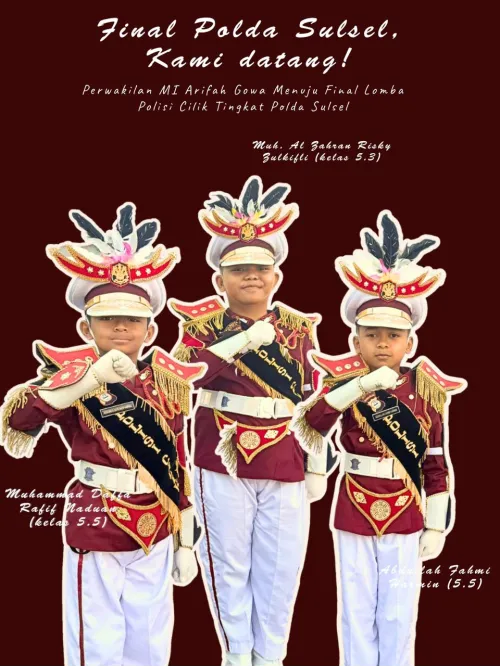 Tiga Siswa Perwakilan MIS Arifah Menuju Final Lomba Polisi Cilik POLDA Sul Sel